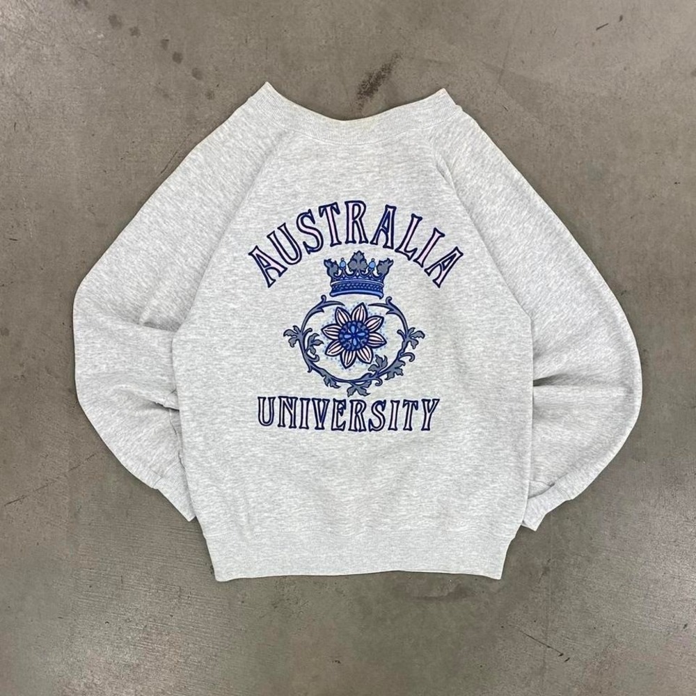 Vintage 80s Ultra Sheen Australia University Crewneck‎ Sweatshirt Destination M